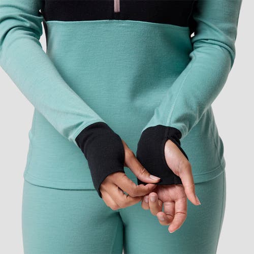 Backcountry Cedars Rws Merino Mid-wt Baselayer 1/4-zip Top In Green