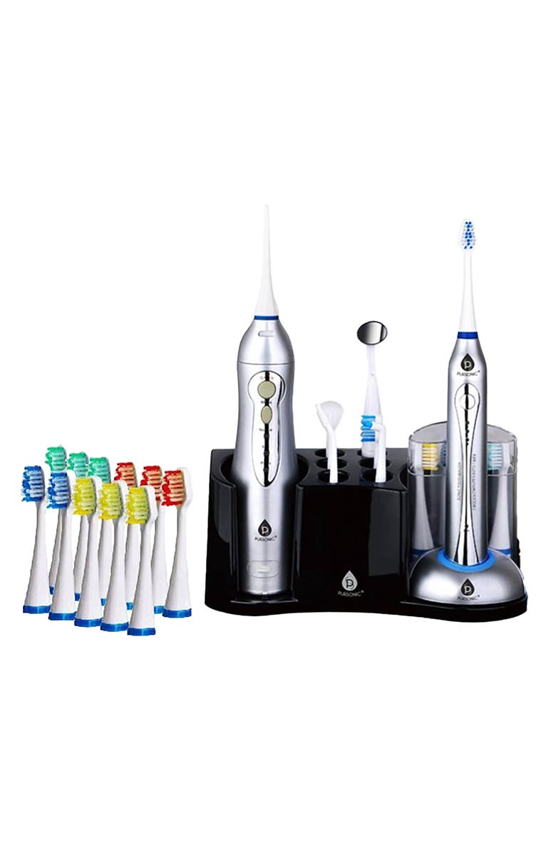 PURSONIC Rechargeable Sonic Toothbrush and Rechargeable Water Flosser, Alternate, color, Multicolor