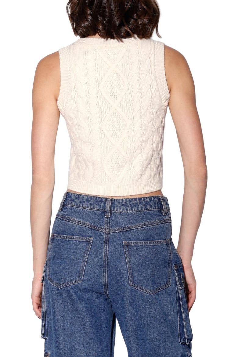 Carson Cable Knit Sweater Vest, Alternate, color, CREAM