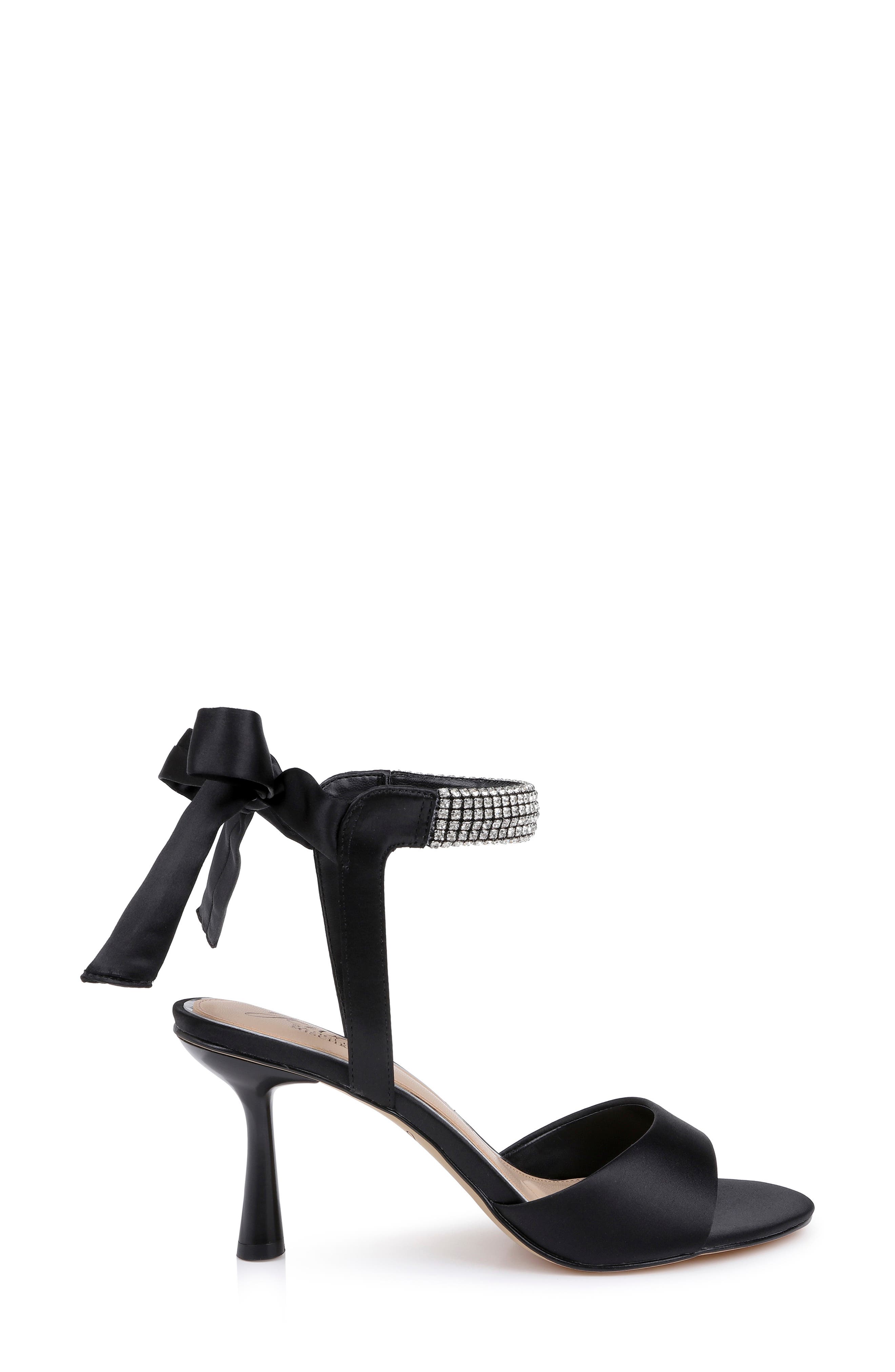 Blake Crystal Ankle Strap Sandal, Alternate, color, BLACK SATIN