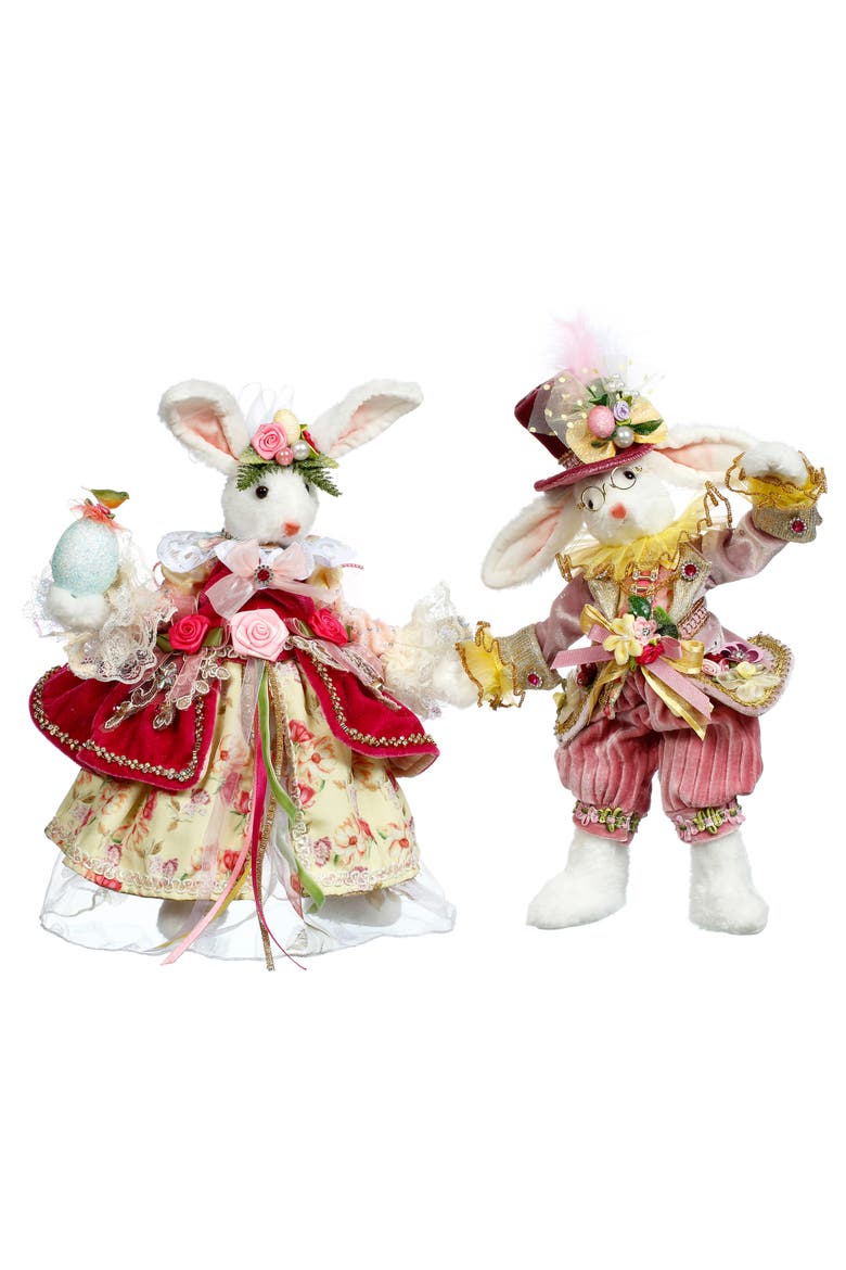 Mr & Mrs Cotton Tail Rabbit, Set of  2, Small, Main, color, Light Yellow