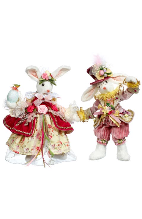 Mr 
Mrs Cotton Tail Rabbit, Set of  2, Small