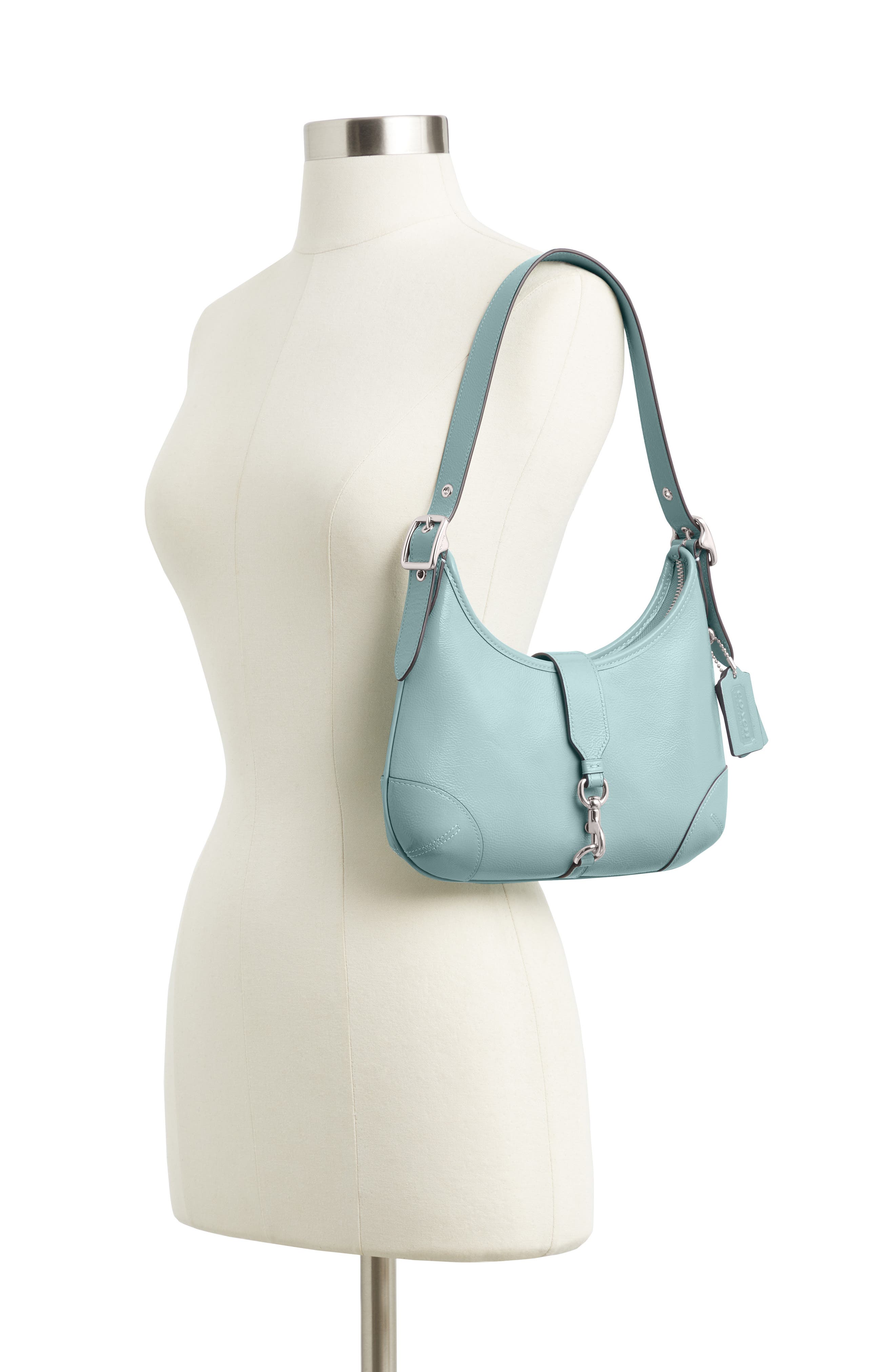 COACH Hamptons Crinkle Patent Leather Hobo Bag, Alternate, color, 