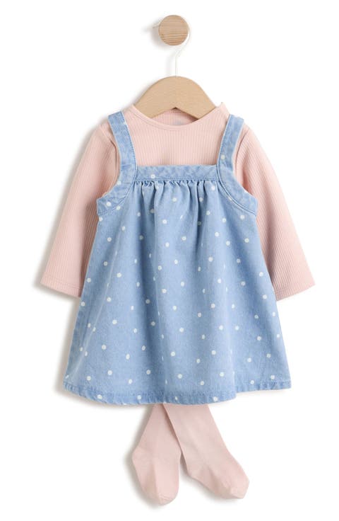 Kids' Polka Dot Denim Pinafore Set