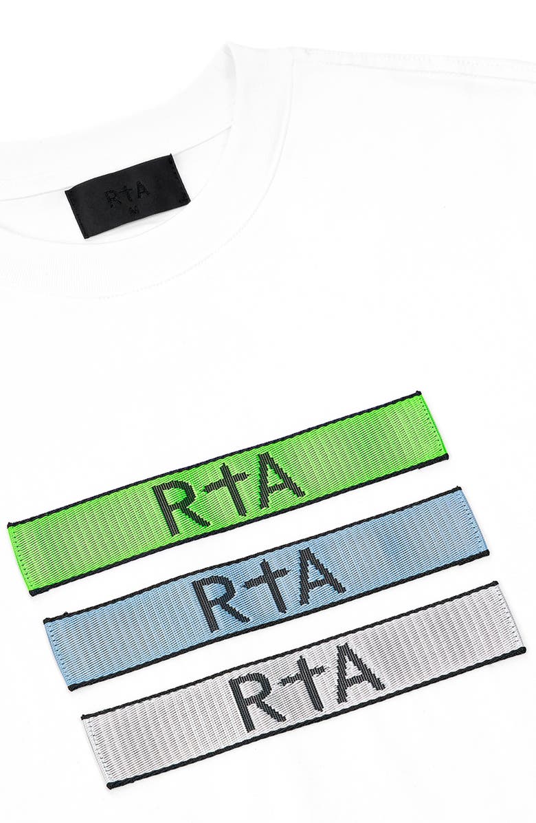 RtA Lawrence Glitch Logo Long Sleeve T-Shirt, Alternate, color, White Glitch Logo