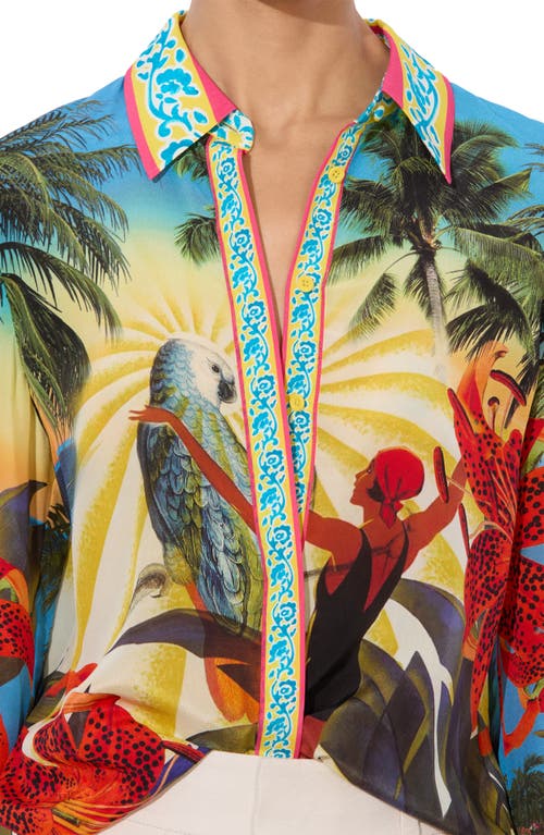 Alice And Olivia Island Dreams Willa Placket Top