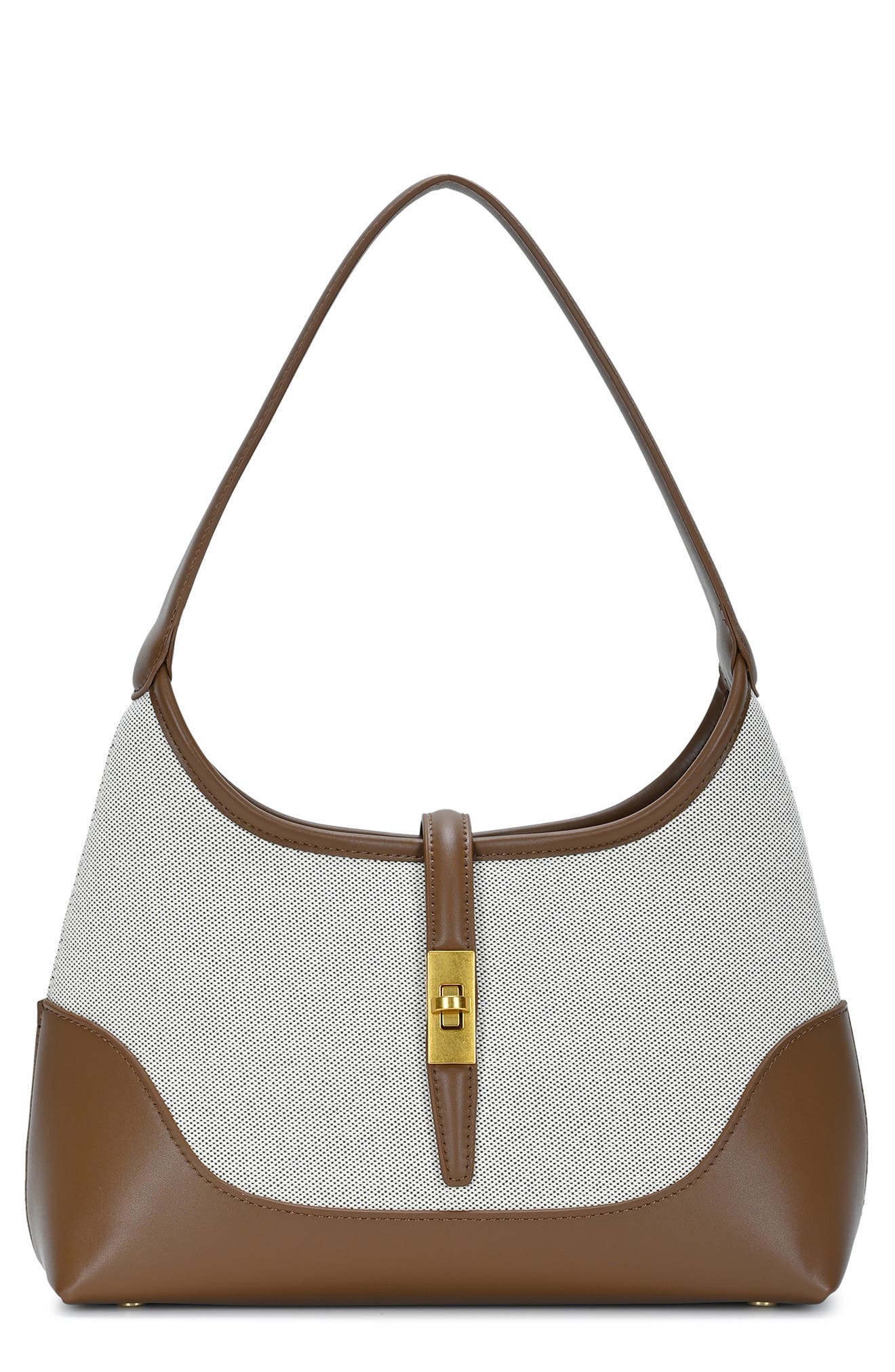 Miztique Two-tone Canvas Shoulder Bag In Brown