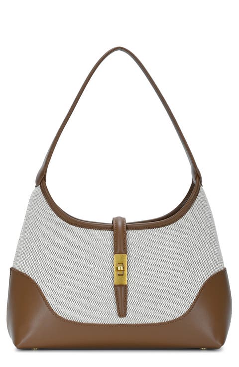 Two-Tone Canvas Shoulder Bag