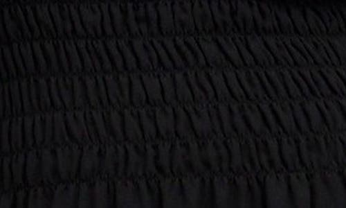 Madewell Smocked Bubble Sleeve Minidress In True Black