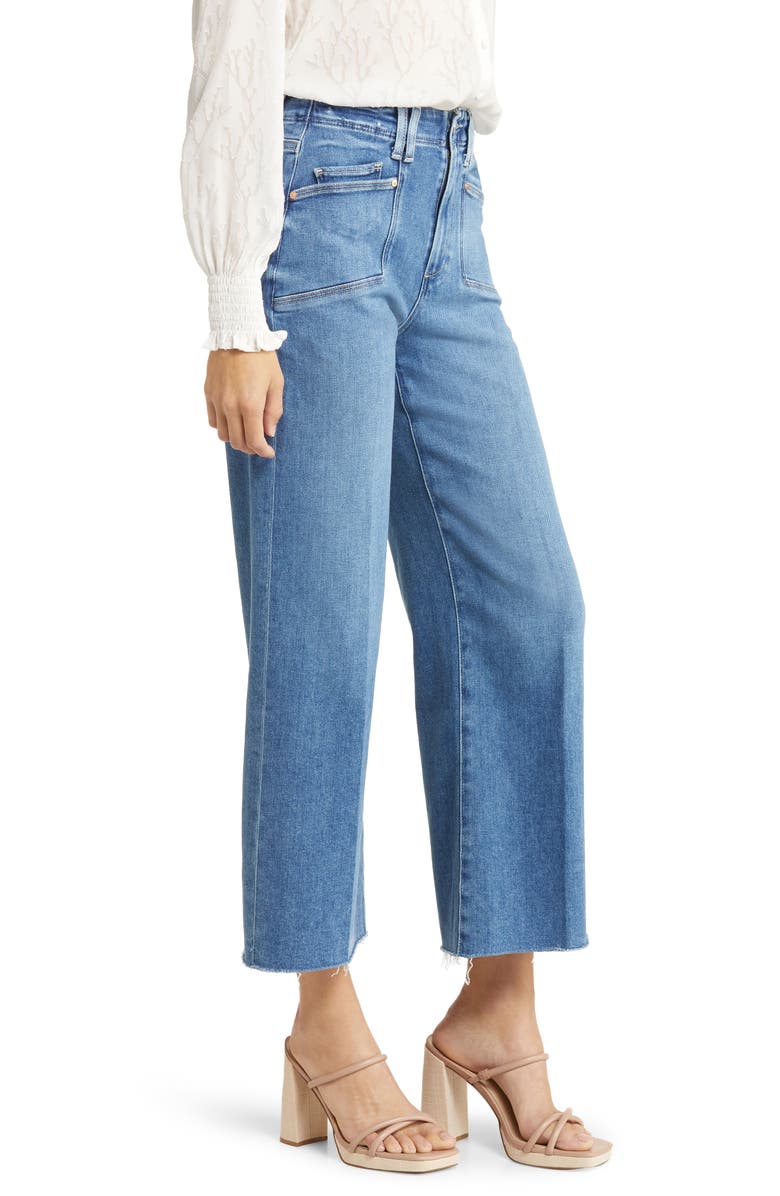 PAIGE Anessa High Waist Wide Leg Jeans, Alternate, color, Sunnie Distressed