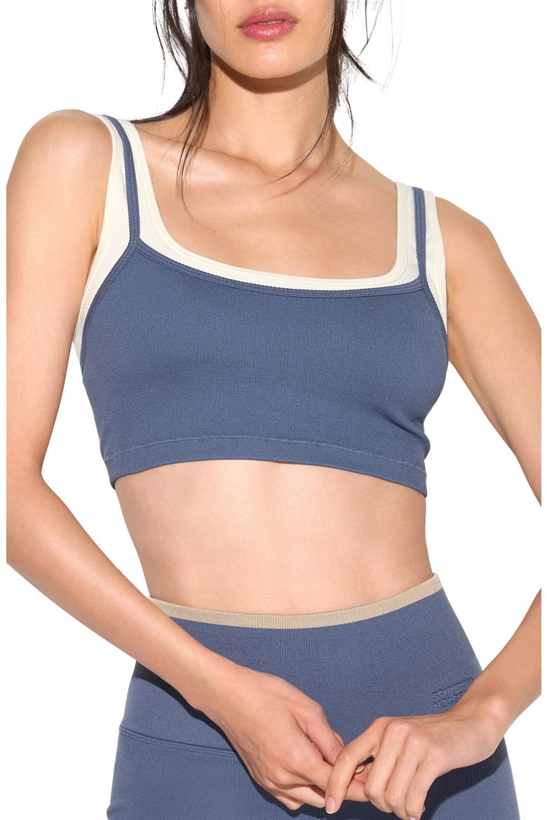 Gemini Longline Sports Bra, Main, color, VINTAGE INDIGO