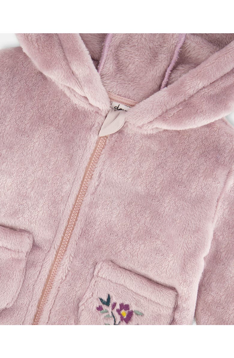 Deux par Deux Hooded Zip Plush Jacket, Alternate, color, Neutral Purple