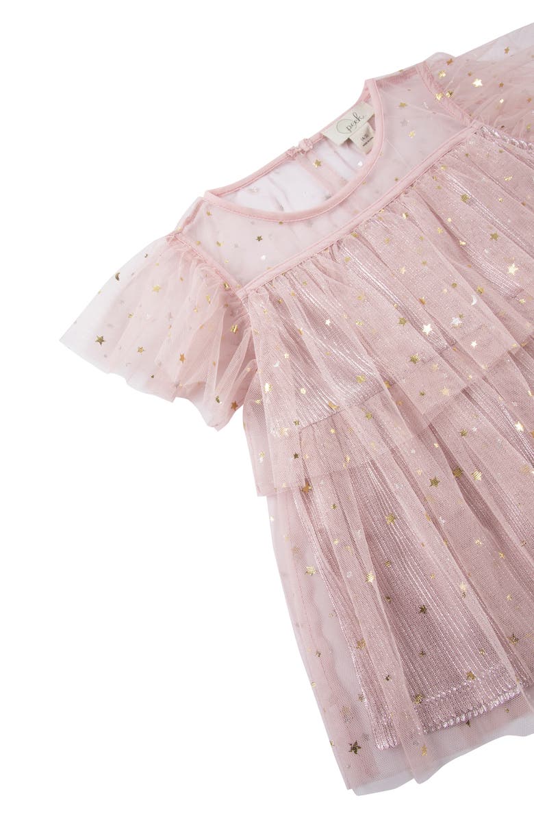 Peek Aren't You Curious Kids' Sparkle Mesh Top & Joggers Set, Alternate, color, Light Pink