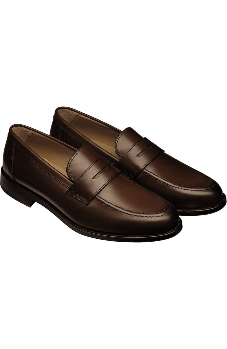 Charles Tyrwhitt Leather Penny Loafers, Main, color, Chestnut Brown