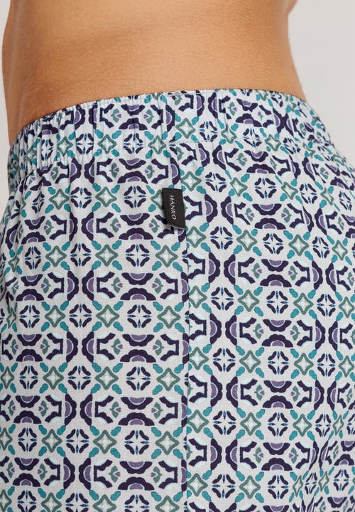 Hanro Fancy Woven Cotton Boxer In Tinted Mosaic