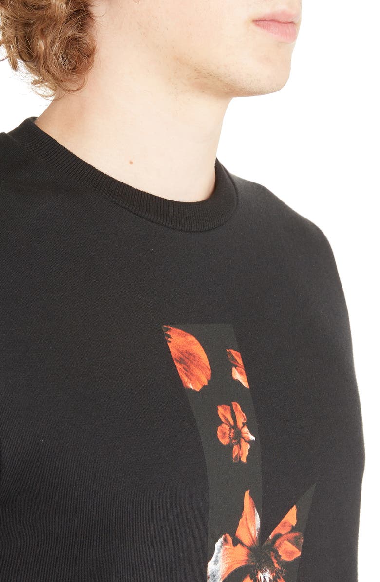 Neil Barrett Thunderbolt Flower Graphic Sweatshirt, Alternate, color,