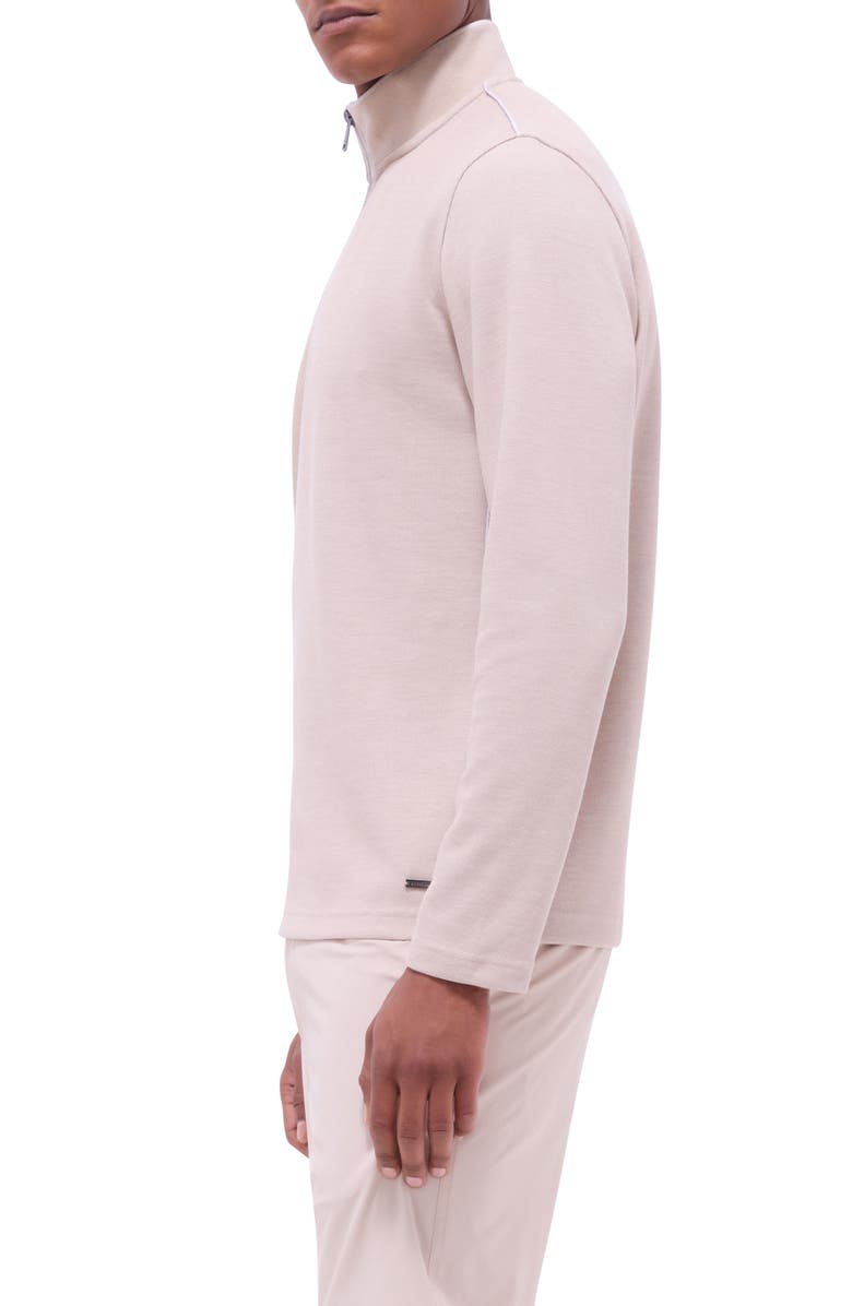 Bugatchi Quarter Zip Performance Pullover, Alternate, color, Sand