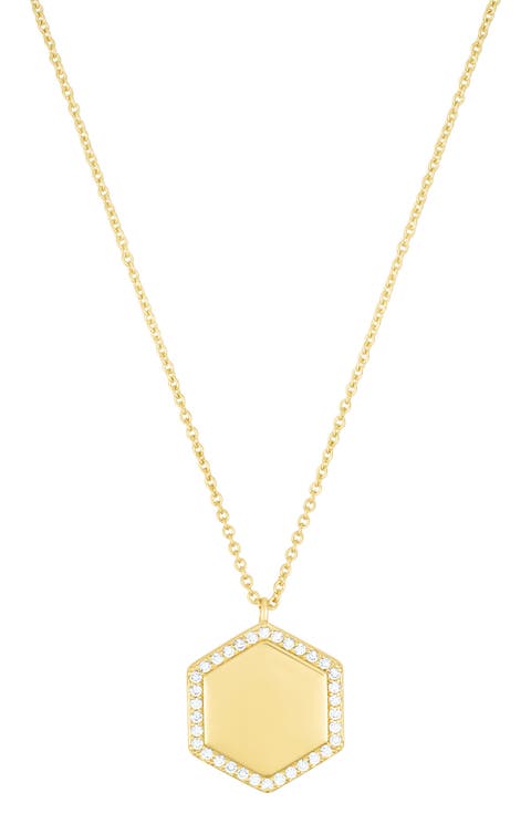 Pavé Hexagon Pendant Necklace