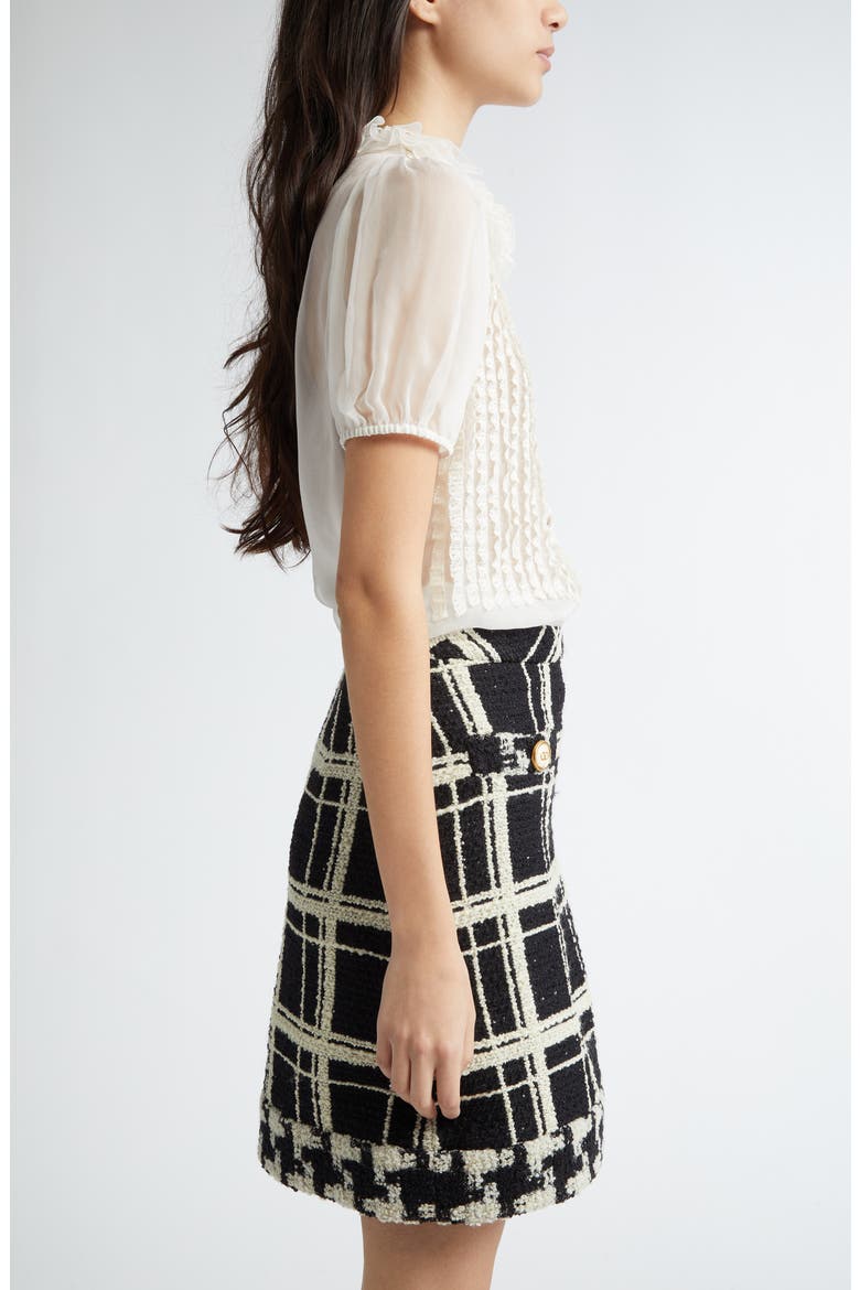 Ruffle Silk Chiffon Top, Alternate, color, IVORY