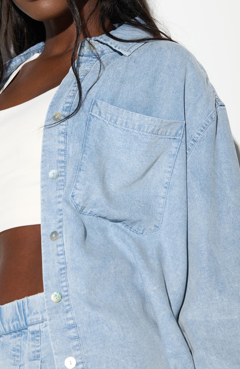 Spiritual Gangster Beaudry Oversize Chambray Button-Up Shirt, Alternate, color, Sunbleache