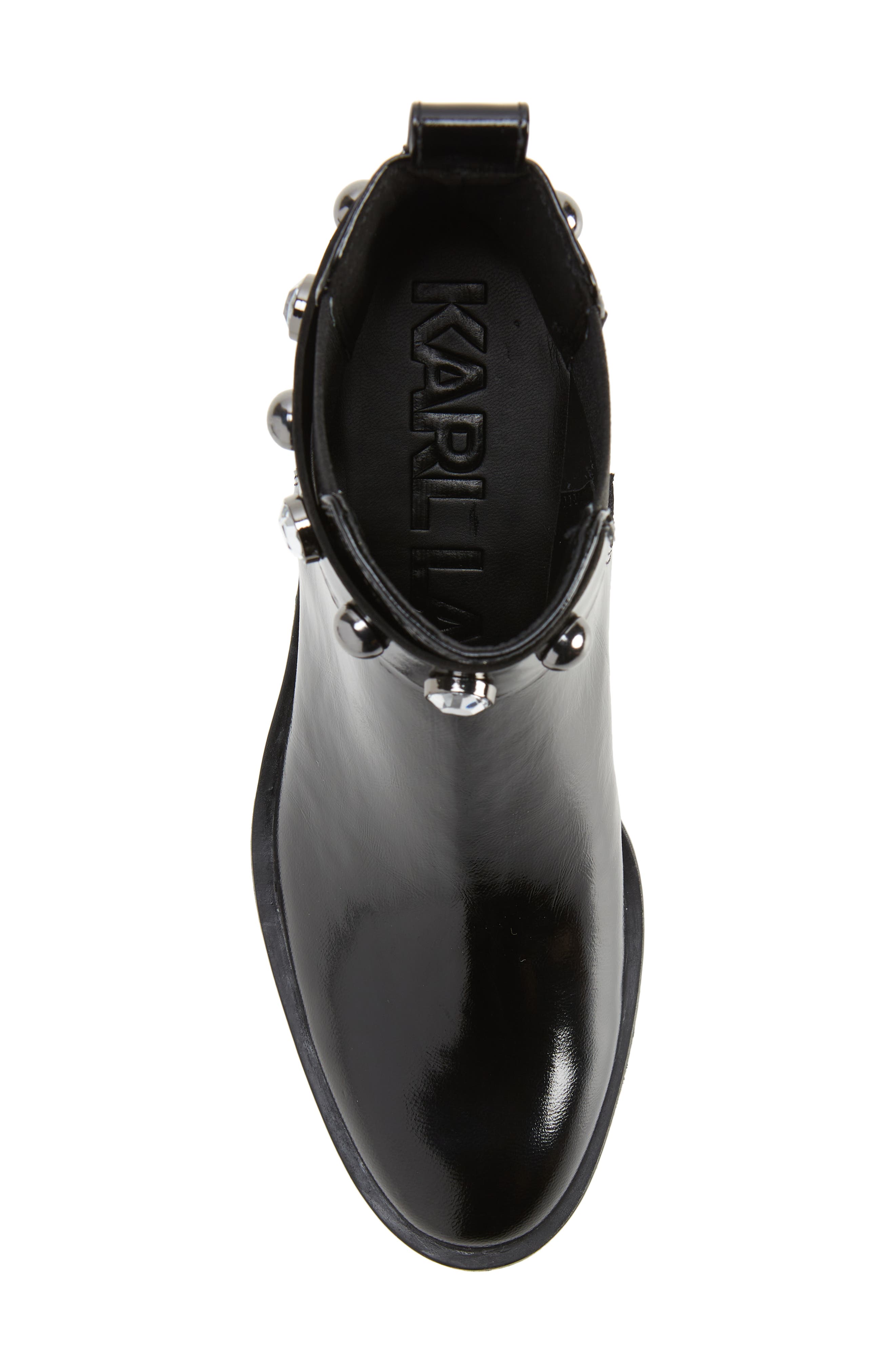 KARL LAGERFELD PARIS Porshay Lug Sole Bootie, Alternate, color, Black/ Black