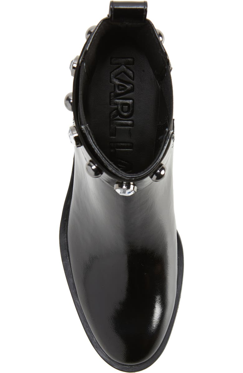 KARL LAGERFELD PARIS Porshay Lug Sole Bootie, Alternate, color, Black/ Black