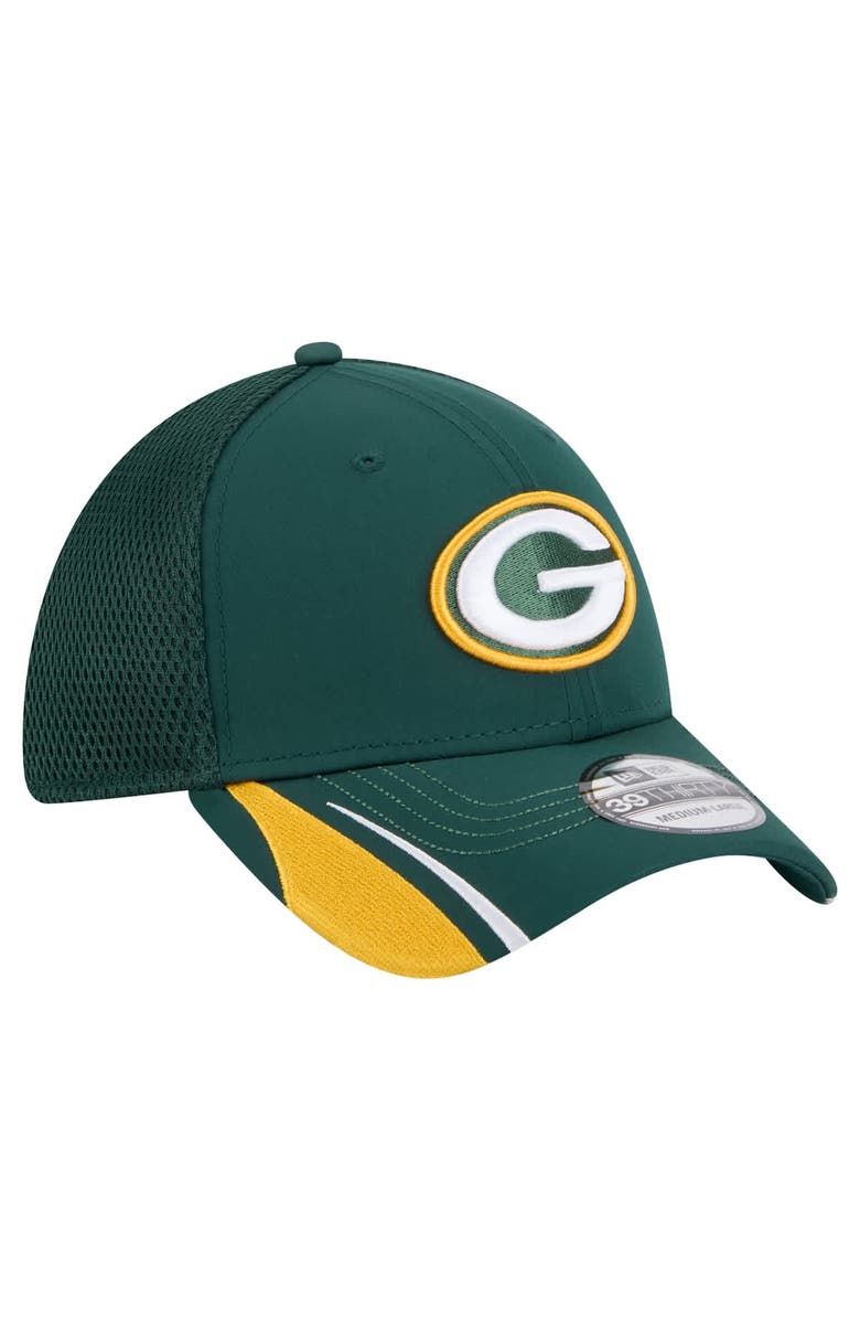 New Era Men's New Era  Green Green Bay Packers Game Day Linear 39THIRTY Flex Hat, Alternate, color, 