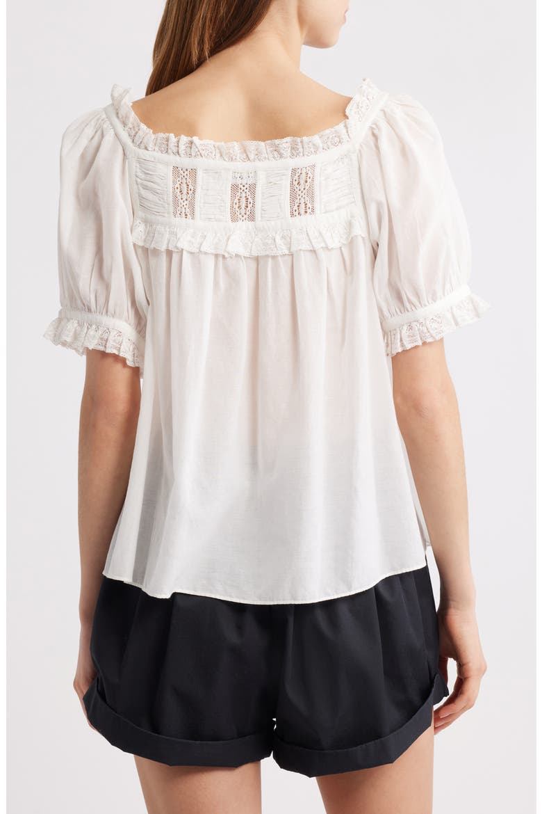 Frances Lace Inset Cotton Blend Top, Alternate, color, SALT LACE