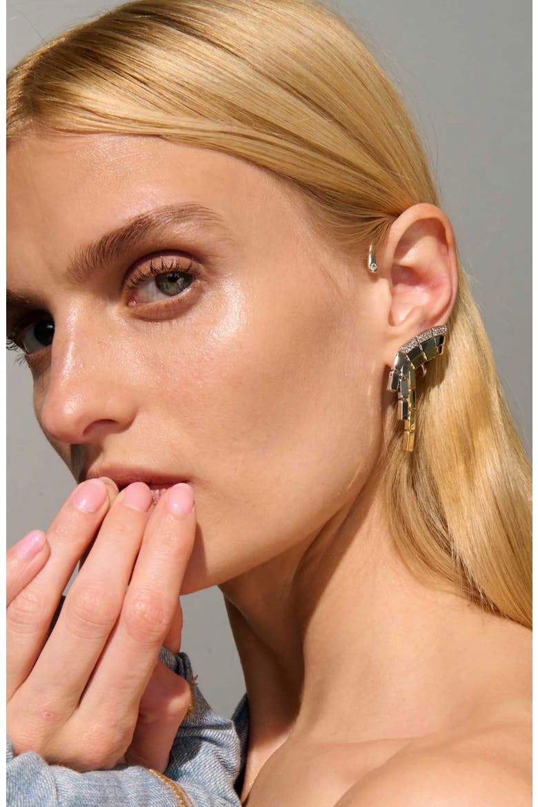 Keri Pav Ear Wrap, Alternate, color, GOLD/ IR/ PAVE