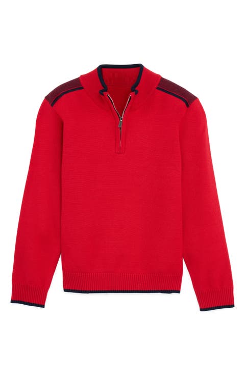 Kids' RAW X Shoulder Detail Quarter Zip Sweater (Big Kid)