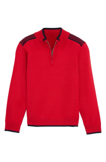 X-ray Xray Kids' Raw X Shoulder Detail Quarter Zip Sweater In Red