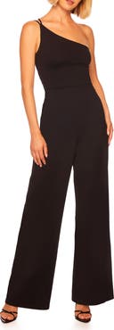 Susana Monaco Double String One-Shoulder Wide Leg Jumpsuit