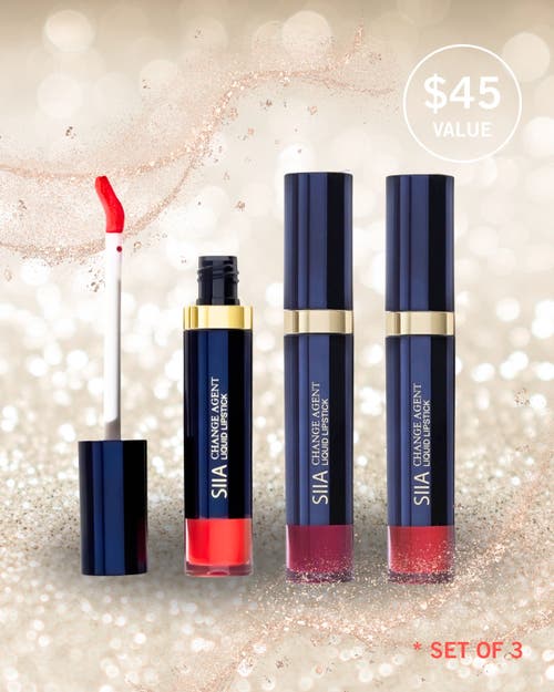 Siia Cosmetics 3-pc. Liquid Lipstidck Trio Set In Red