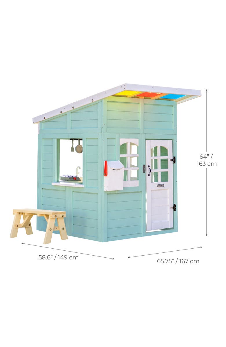 Teamson Kids Rainbow Shade Wooden Play House, Alternate, color, Mint