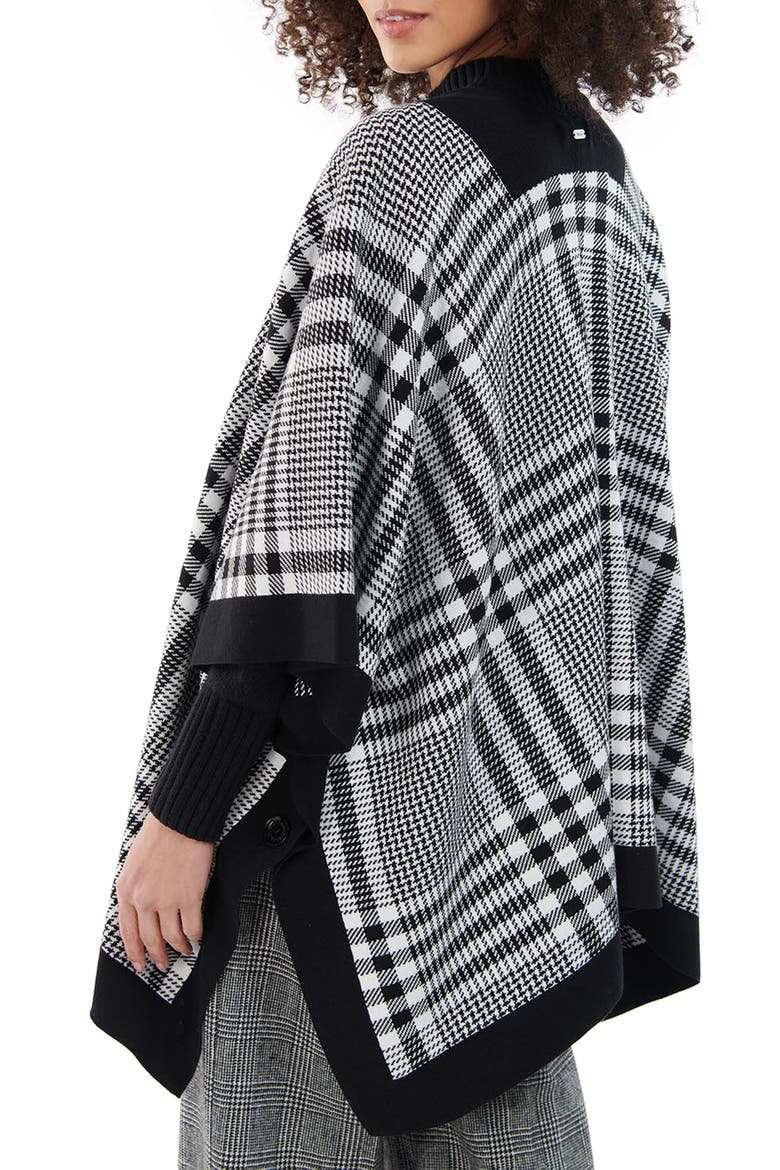 Neva Check Cotton Cape, Alternate, color, BLACK