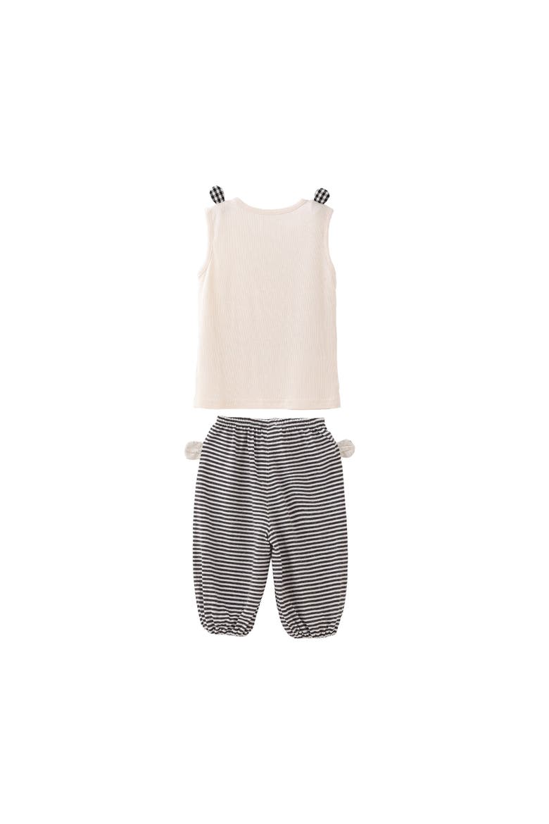 Top & Striped Pants Set, Alternate, color, Ivory