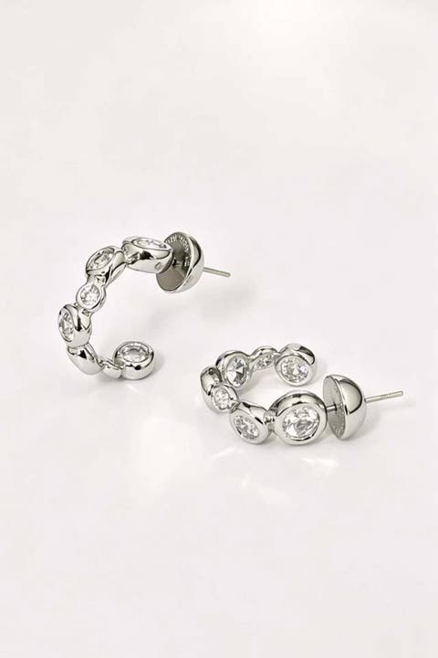 Demi Cubic Zirconia Huggie Hoops