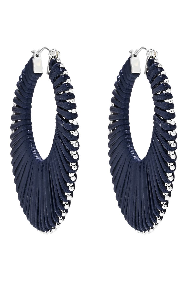 Rafaella Wrapped Hoop Earrings, Alternate, color, SILVER