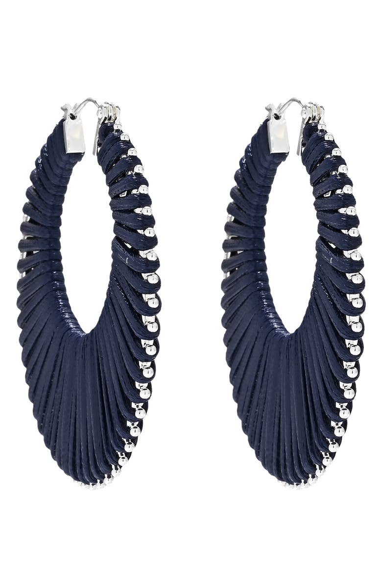 EYE CANDY LOS ANGELES Rafaella Wrapped Hoop Earrings, Alternate, color, Silver