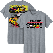 TEAM PENSKE Men's Team Penske Athletic Heather Gray Team Penske Three-Car Team T-Shirt