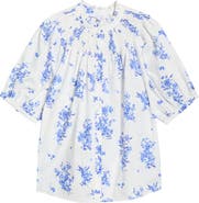 SUGARLIPS Bestia Floral Smocked Yoke Button-Up Top
