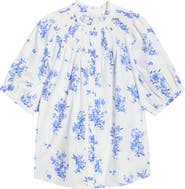 SUGARLIPS Bestia Floral Smocked Yoke Button-Up Top