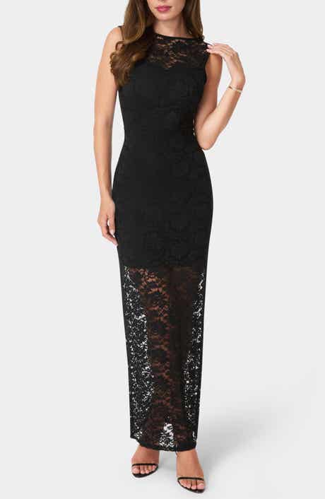 Illusion Lace Sleeveless Maxi Dress