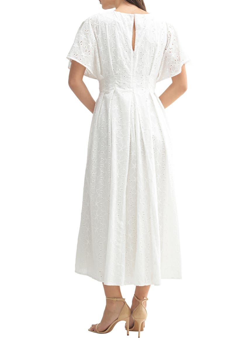 Dolman Sleeve Eyelet A-Line Dress, Alternate, color, IVORY