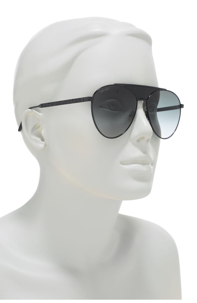 Jimmy Choo Ave 58mm Aviator Brow Bar Sunglasses, Main, color, 