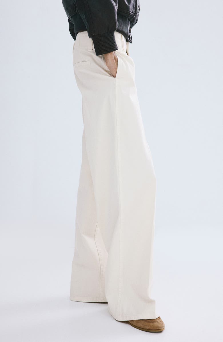 MANGO Mid Rise Wide Leg Trouser Jeans, Main, color, Off White