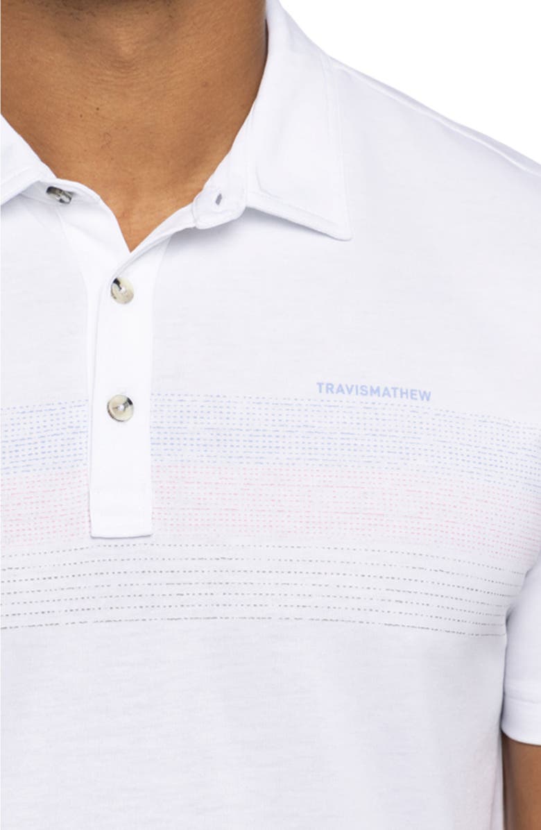 TravisMathew Gulf Side Stripe Polo, Alternate, color, White