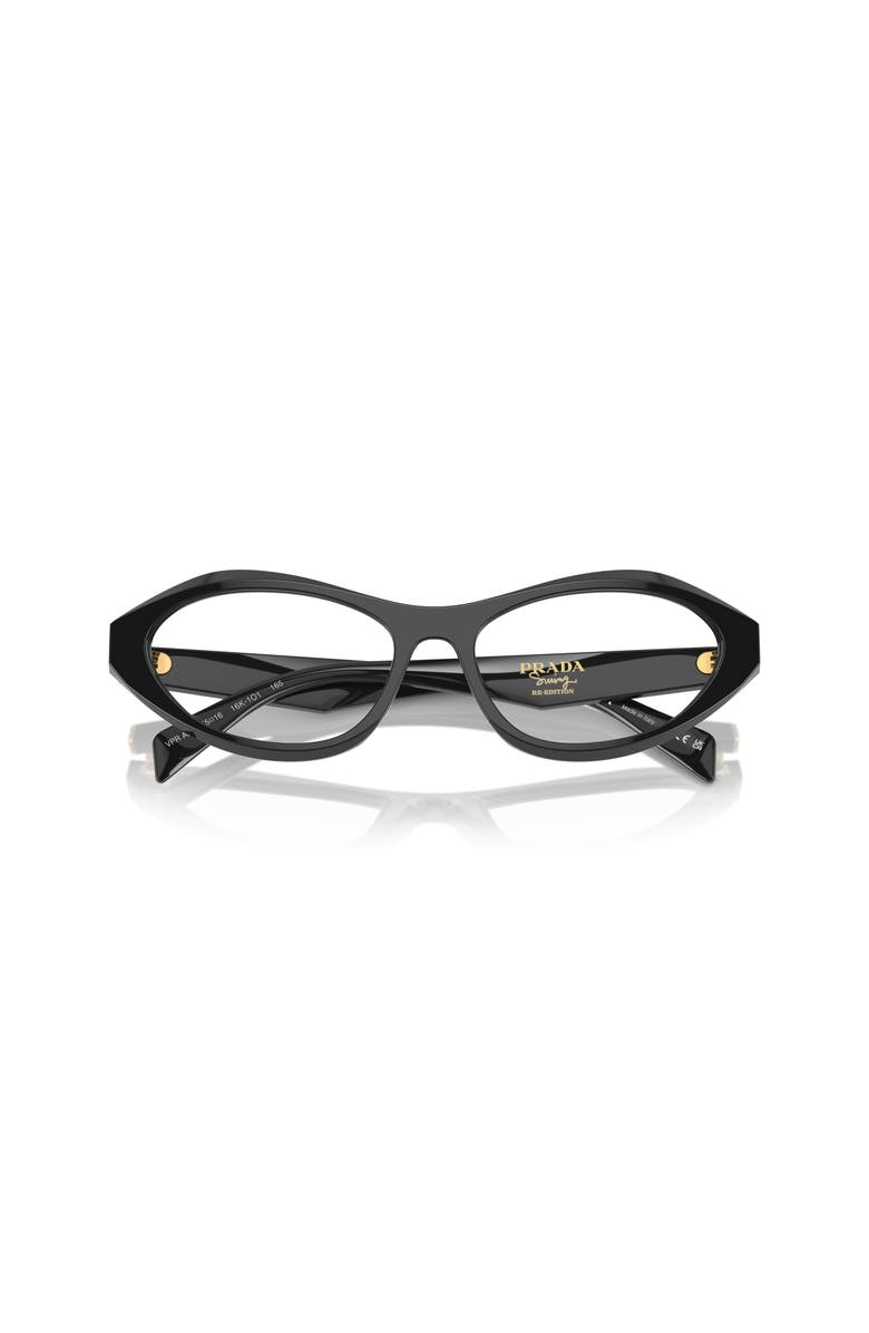 Prada 53mm Irregular optical glasses, Alternate, color, Black