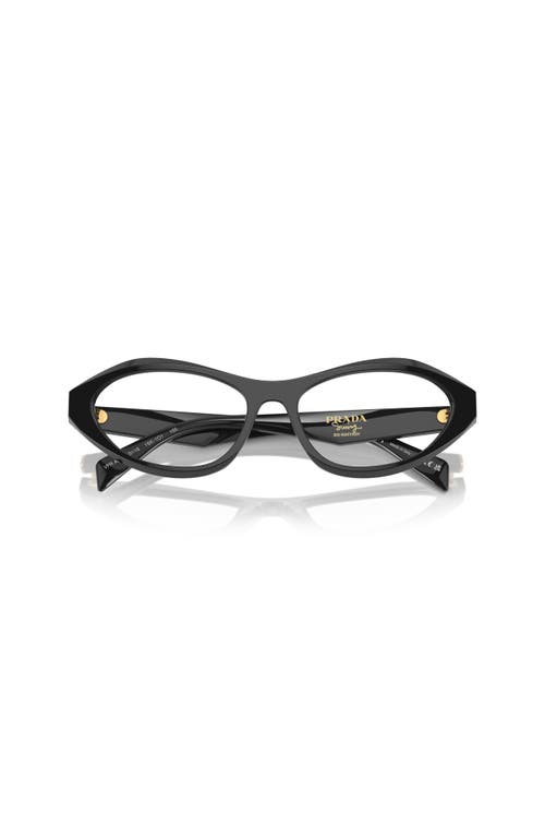 Prada 55mm Irregular Optical Glasses In Black