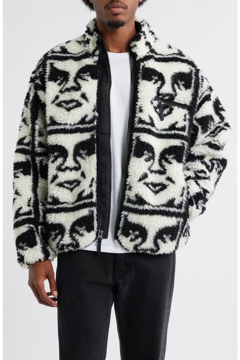 Repeated Icon Insulated Fleece Zip Jacket (Men) | Nordstrom